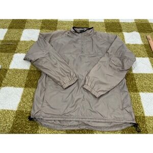 Oakley Software Vintage Quarter Zip Windbreaker Jacket Tan Men XL Nylon Pullover